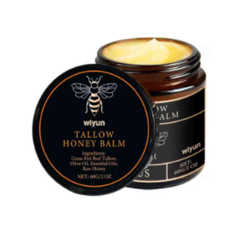 Organic Grass-Fed Beef Tallow Balm with Raw Honey