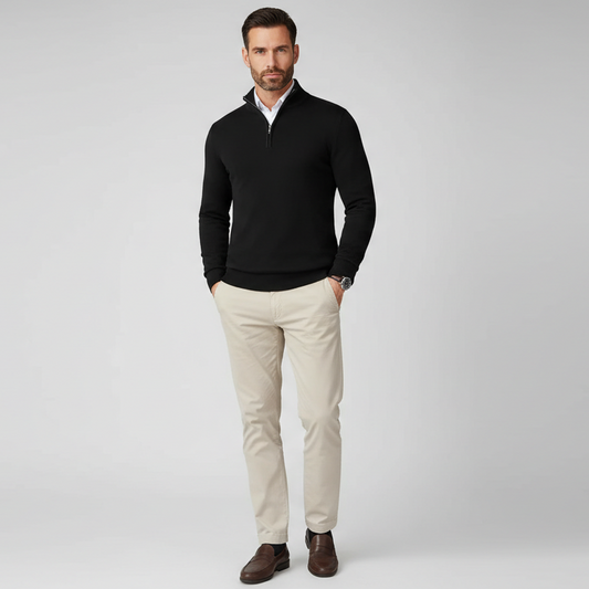 Men's 1/4 Zip Sweater Ultra-thin Lightweight